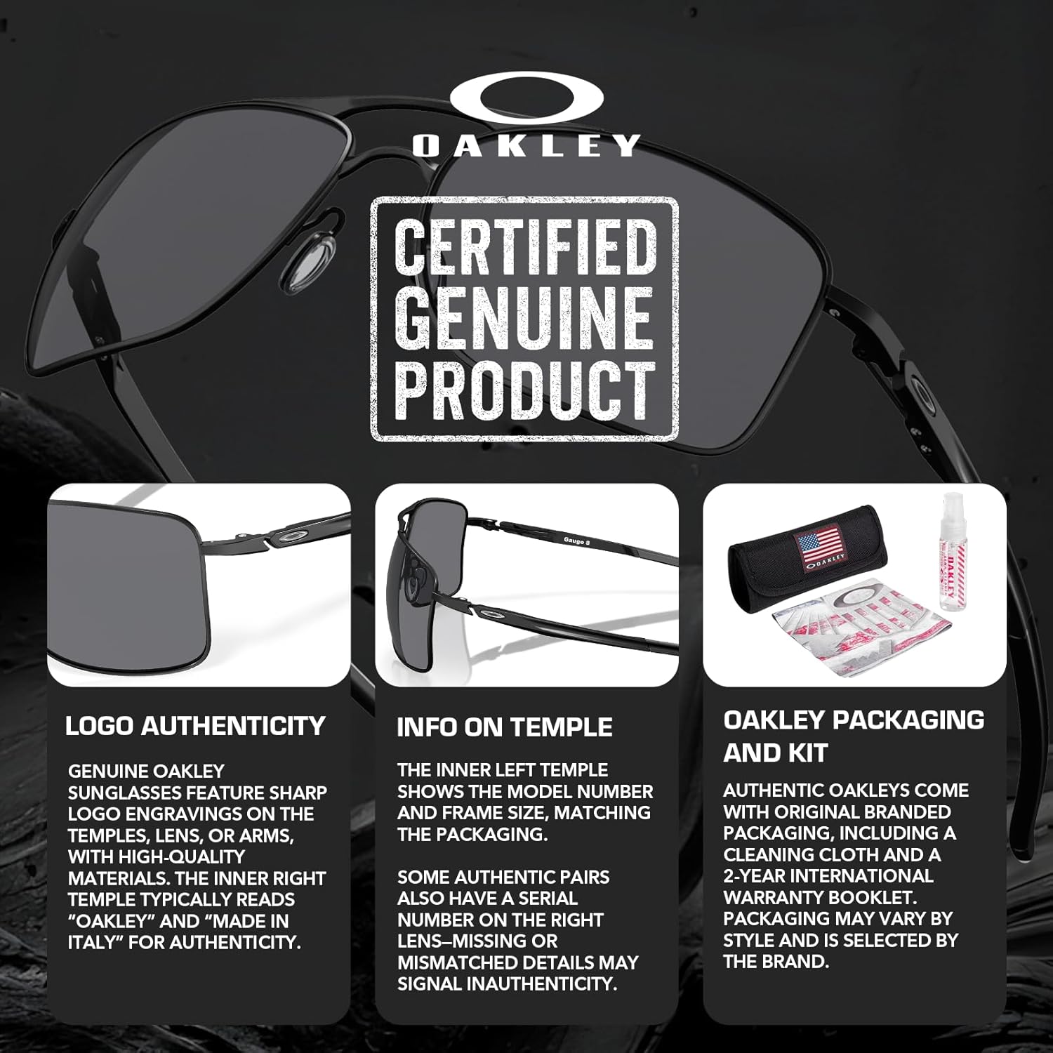 Oakley GAUGE 8 OO4124 Rectangle Shape Sunglasses With Official Eyewear Kit