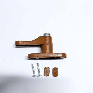 Pvc Window Children Safety Security Lock Buttoned Metal White (1, Light Brown)