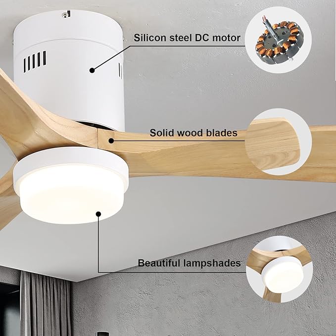 Ventilador de Techo 52 Pulgadas Con Luz y Control Remoto miniatura 5