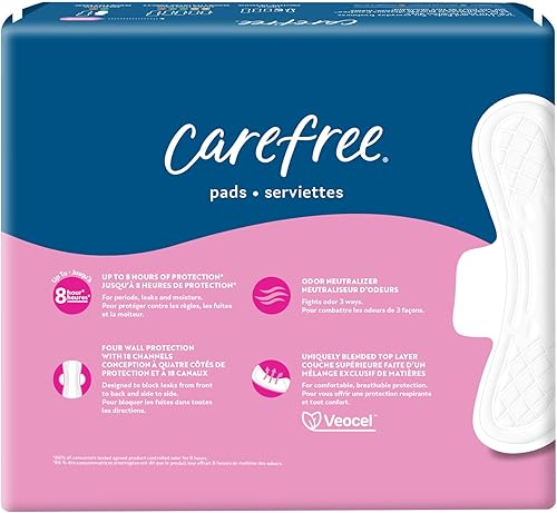 Miniatura 2 de Carefree Maxi Pads para mujer, almohadillas superlargas con alas, 28 unidades  Carefree Pads, cuidado femenino, almohadillas de período y