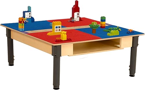 Miniatura 2 de Contender Time-2-Play - Mesa de madera contrachapada de abedul para niños, color rojo y azul, compatible con sala de juegos, aula, escritorio