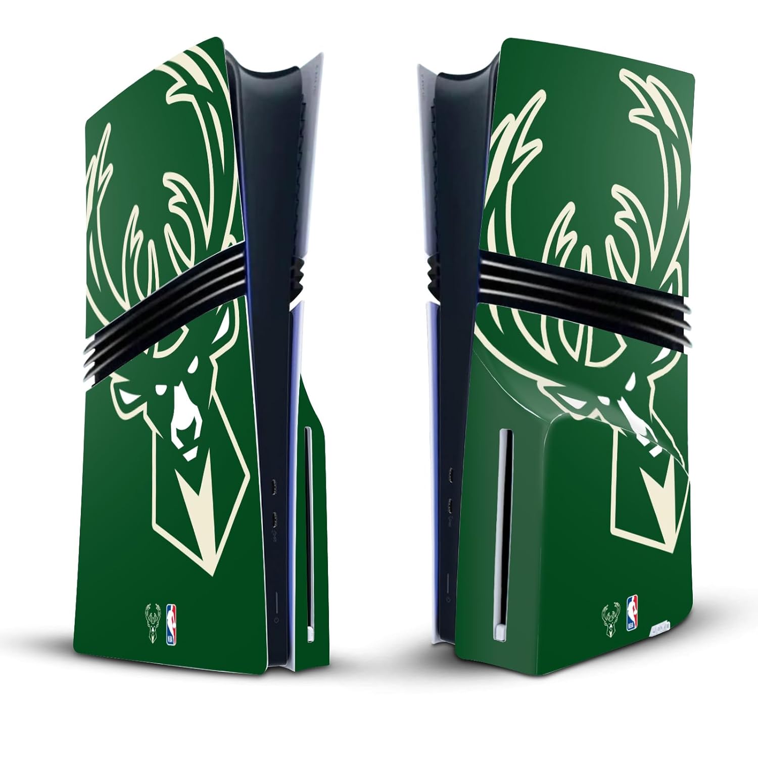 Head Case Designs Officially Licensed NBA Oversized Milwaukee Bucks Logo Vinyl Sticker Gaming Skin Decal Cover Compatible With Sony PlayStation 5 PS5 Pro Disc Edition Console