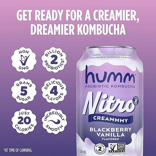 Miniatura 49 de Humm Paquete variado de refrescos probióticos espumosos, crema de limón y bayas, cero azúcar, cero calorías, 2 mil millones de probióticos, vitamina