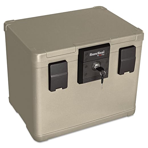 SureSeal by FireKing SS106 1/2 Hour Fireproof Waterproof Safe Chest, Holds Hanging Files, 0.6 CU FT Storage Capacity,Taupe