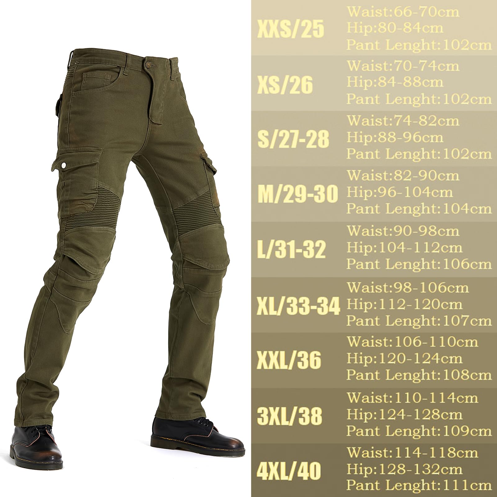 Pantaloni Moto Uomo OFzimTo Con Protezioni CE - Jeans Elastico Con Rinforzi In Aramide, Blu, Taglia M