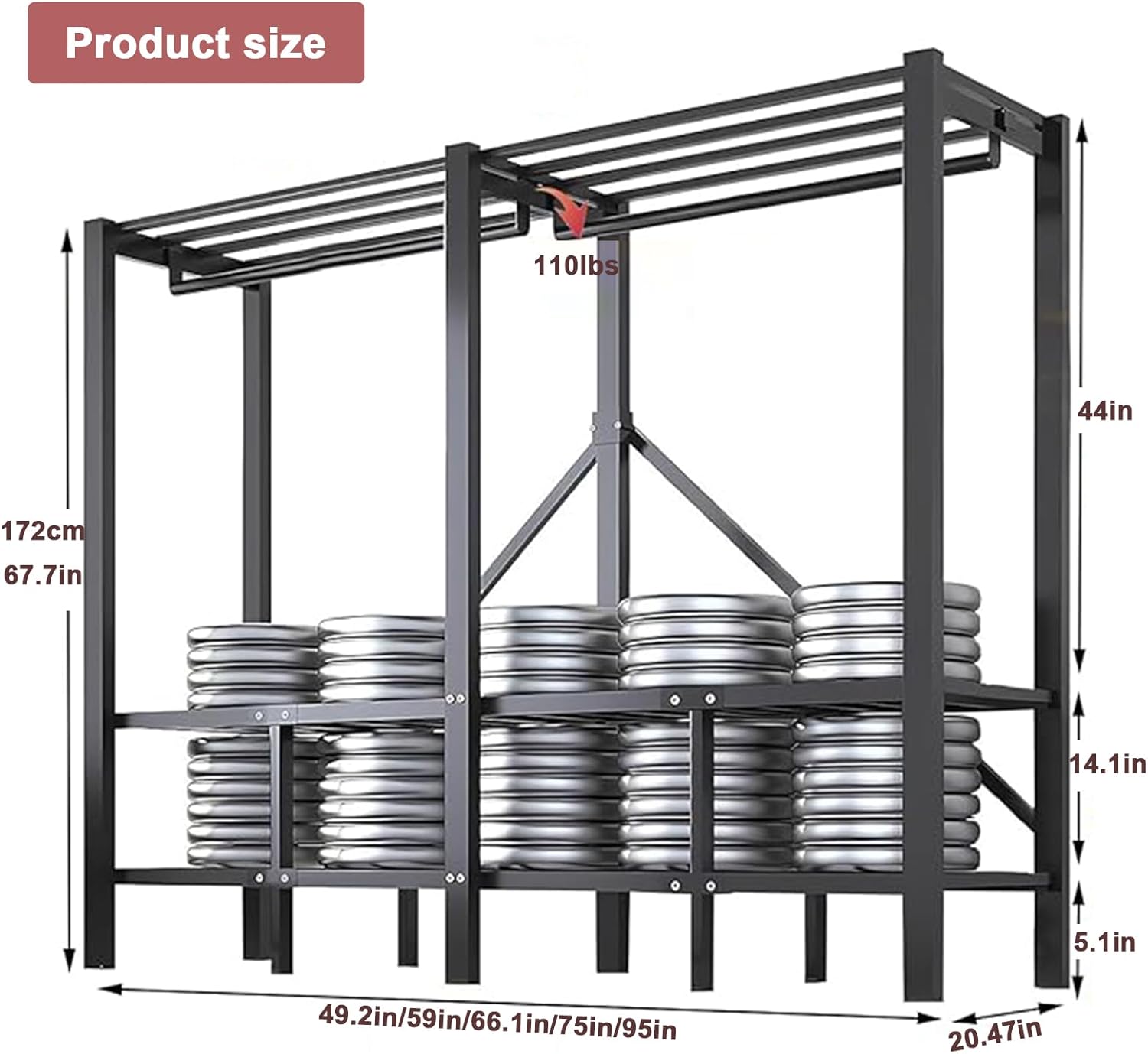 Foldable Portable Wardrobe Closet Large Heavy Duty Portable Covered Rack with Cover 1200lbs Freestanding Clothing Racks for Hanging Clothes Coat Storage Garment Racks for Bedroom (74.8in)