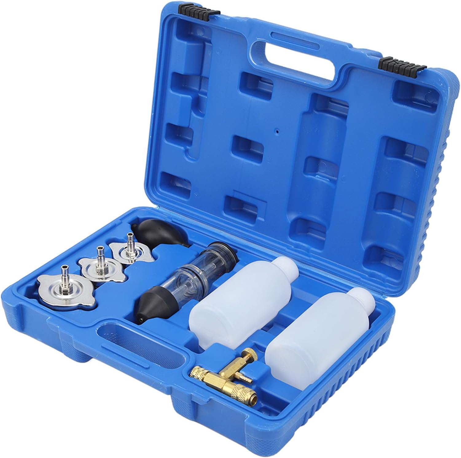 Pyhodi Professional Head Gasket Tester 8PCS Combustion Leak Test Kit Detector CO2 Leak Detector with Box for Cars Trucks Road Tractors Excavators Engine Block Leaks