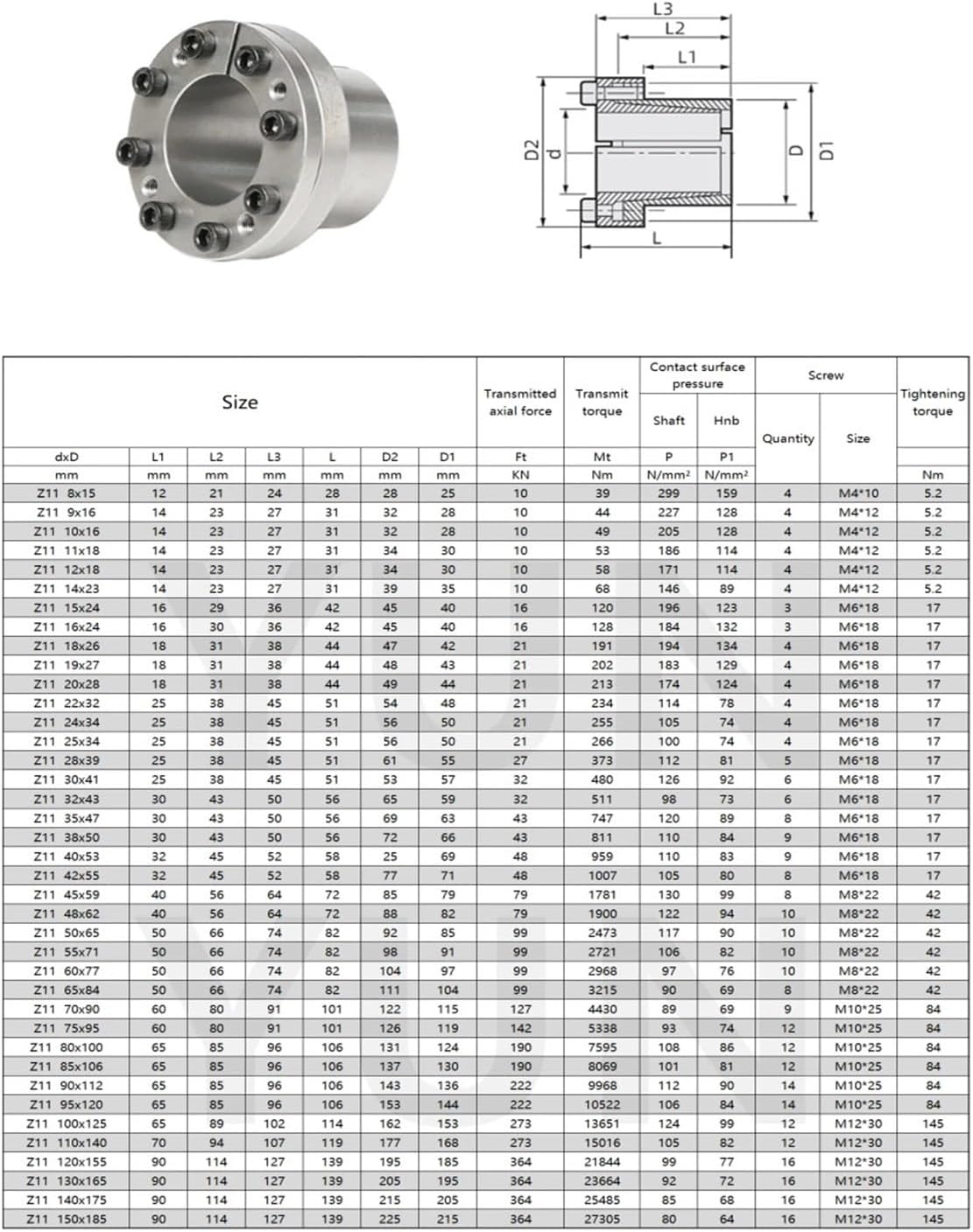 Coupling Expansion Bushing Z11 Expansion Sleeve Shaft Locking Device Assembly Bore Diameter 6-42mm RCK80/KTR250/TLK110/FX20 Lock Fastening Sleeve CNC Tool(Z11 24x34)