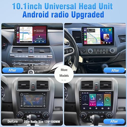Miniatura 2 de Pantalla estéreo de radio de coche Android de 10.1 pulgadas 2+32 GB para modelo 2Din Raido - Apple Carplay inalámbrico y Android Auto, navegación