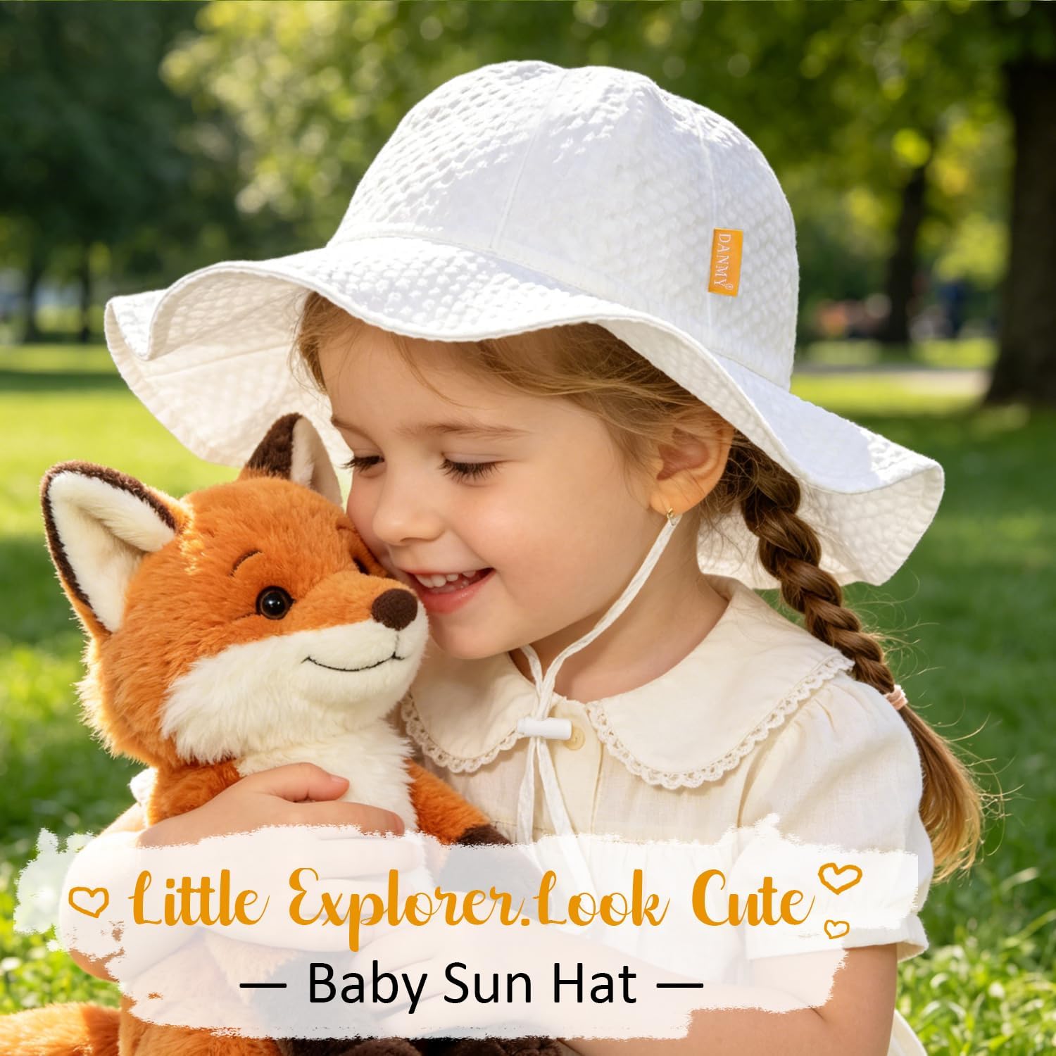 Baby Sun Hat Toddler Boy Girl Beach Hat,Kids Adjustable Outdoor Summer Hat Child Sun Protection Wide Brim