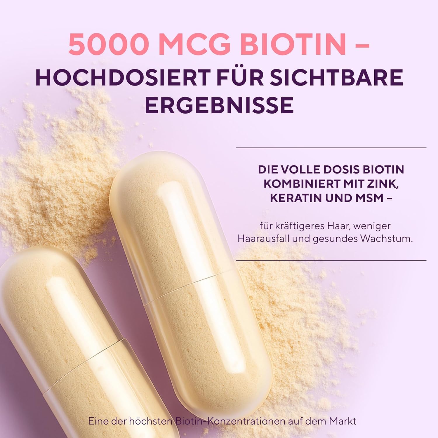 Haar Vitamine mit Biotin Hochdosiert 5000 mcg - Haarvitamine Haarausfall mit Zink Selen, Keratin, Vitamin A C D E B12 für Haare, Haut, Nägel - Haarwachstums und Stärkungs Komplex (3 Pack)
