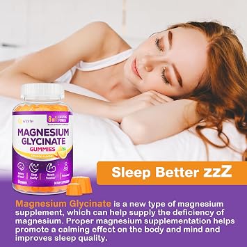 Magnesium Glycinate Gummies 1500mg, Magnesium Supplement, 60 Count