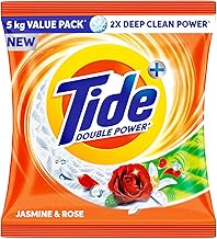 Tide Plus Detergent Washing Powder - 5kg Value Pack | Jasmine &amp; Rose Fragrance | 2X Deep Clean Power | World's No. 1 Deter