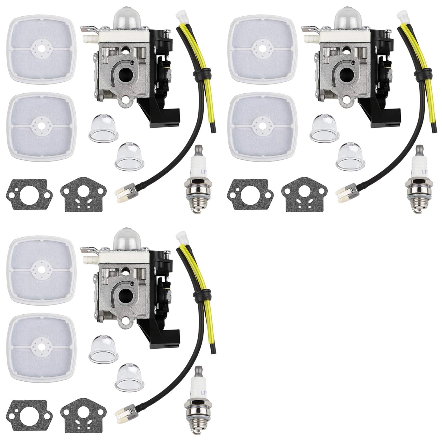 Jnchdghwa 3X SRM225 PAS225 Carburetor Tune Up Kit for SRM-225 PAS-225 A021001692 Weed-Eater String Trimmer Carburetor
