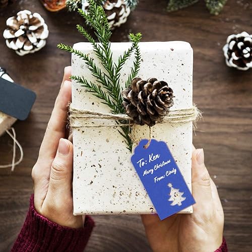 Miniatura 10 de Gift Tags with Holes Present Wrap Tag Paper Small Xmas Gift Tags with Twine Vintage Gift Labels Christmas Tags Bulk 100pcs