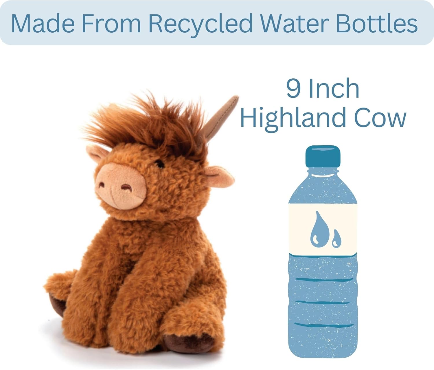 The Petting Zoo Highland Cow Plushie Stuffed Animal, Gifts for Kids, Wild Onez Wildlife Animals, Cow Plush Toy, 9 inches - Image 7