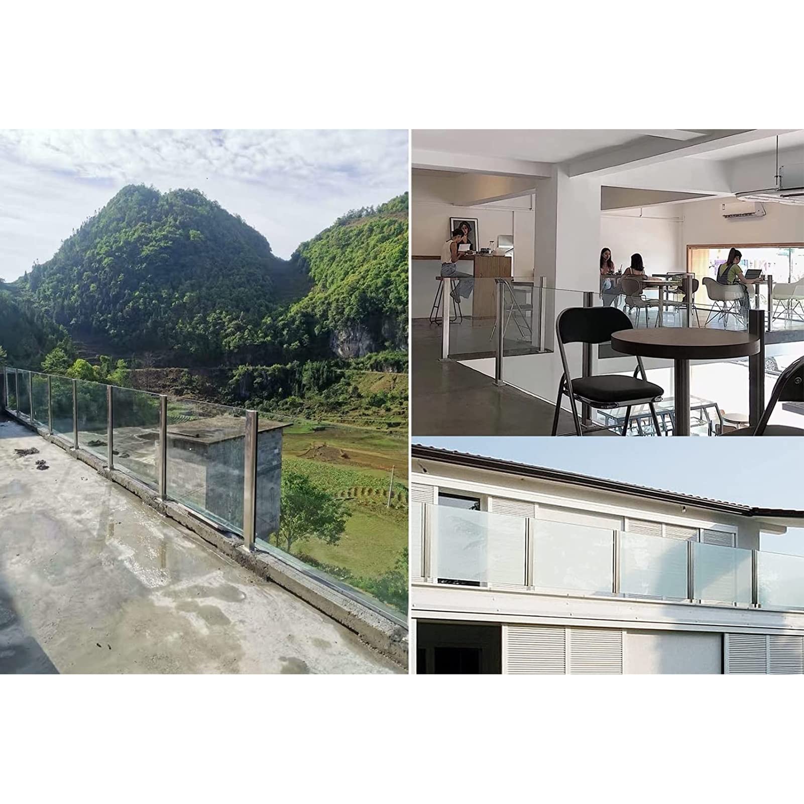 Kit Ringhiera In Vetro Con Pali In Acciaio Inox - Sistema Per Scale, Balconi E Terrazze Con Fessura Per Vetro 10/12mm - Foto 6