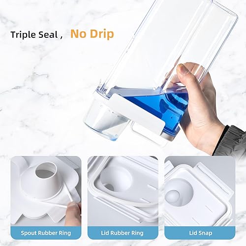 Miniatura 6 de G2 GO2GETHER Contenedor de detergente para ropa sucia, paquete de 2 dispensadores de detergente para lavandería de 95 onzas, cuentas de aroma para