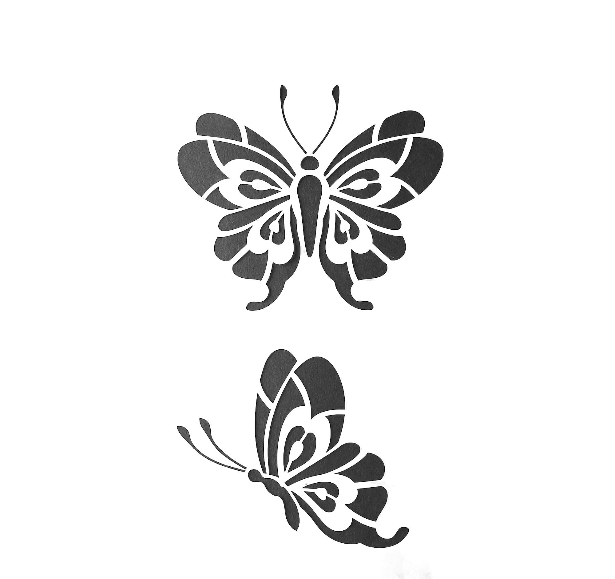 Butterfly Wings in flight Insect re-usable Stencil Template A4-2 Designs, image sizes in description