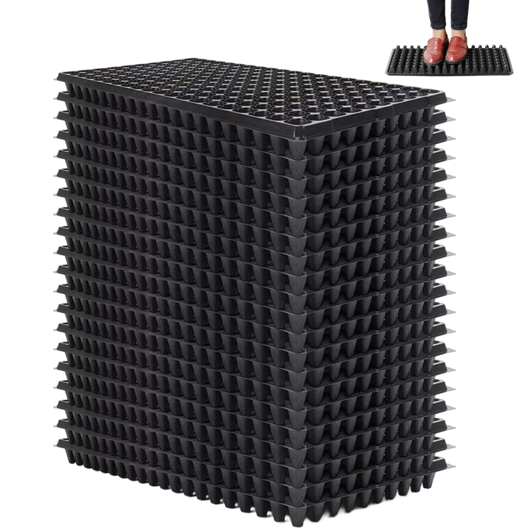 Bandejas para semilleros 20 Unidades 21 x 11 Pulgadas 200 Agujeros bandejas de Inicio para Plantas seguras y Flexibles soportan hasta 60 kg Placa de Pet para semilleros de jardinería.