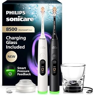 Philips Sonicare Next-Generation DiamondClean 8500 Sonic Electric Toothbrush − with Smart Pressure Feedback and 18 Setting...