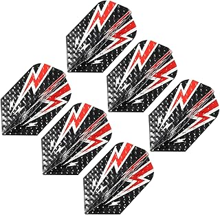 PATIKIL Slim Dart Flights, 6 Pack Aluminum Foil Unique Design Dart Accessories for Steel Tip Dart and Soft Tip Darts, Black Red