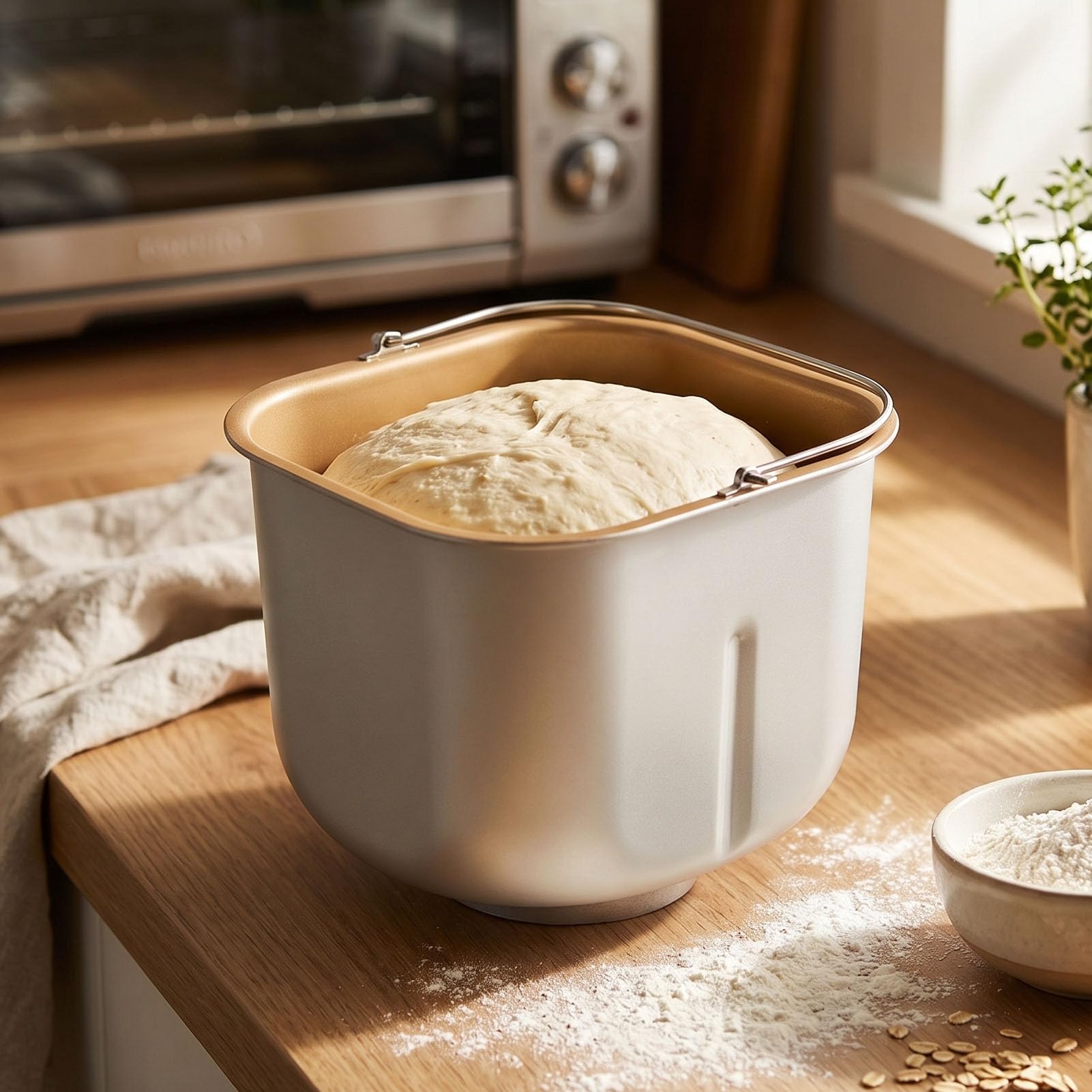 Brotmaschine Backeimer Brotbackautomat Innentopf Mixeraufsatz mit Antihaftbeschichtung aus Edelstahl für die Heimküche und die Gewerbliche Bäckerei