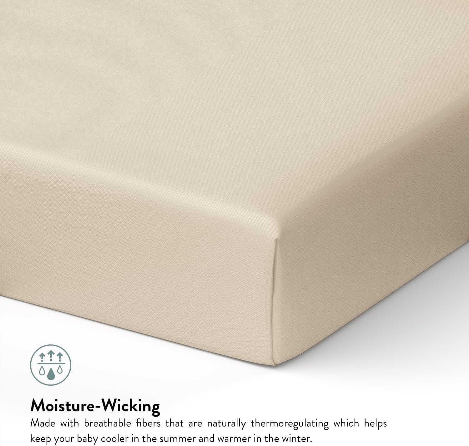 Tafts Crib Sheets, 100% Viscose derived from Bamboo Fitted, Girls, Boys & Unisex, 8 Inch Deep Pocket, Standard Crib & Toddler Mattress, Cooling, Soft, 360 Elastic, Lifetime Quality, (28 x 52 Beige)