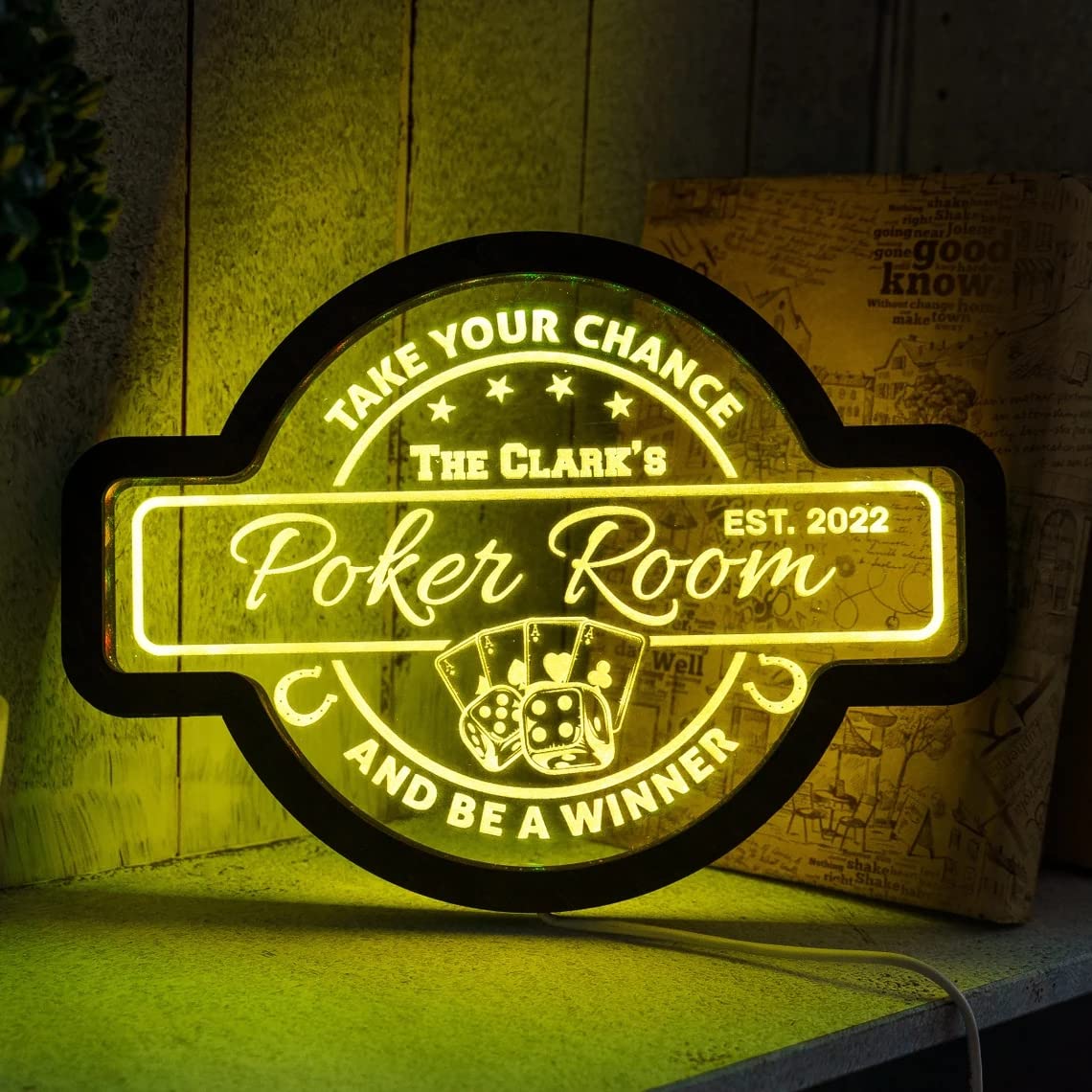 Custom Poker Room Neon Sign, Poker LED Sign, Poker Light Sign, Poker Room Decor, Poker Room Wall Sign, Casino Neon Sign, Personalized Poker Gifts