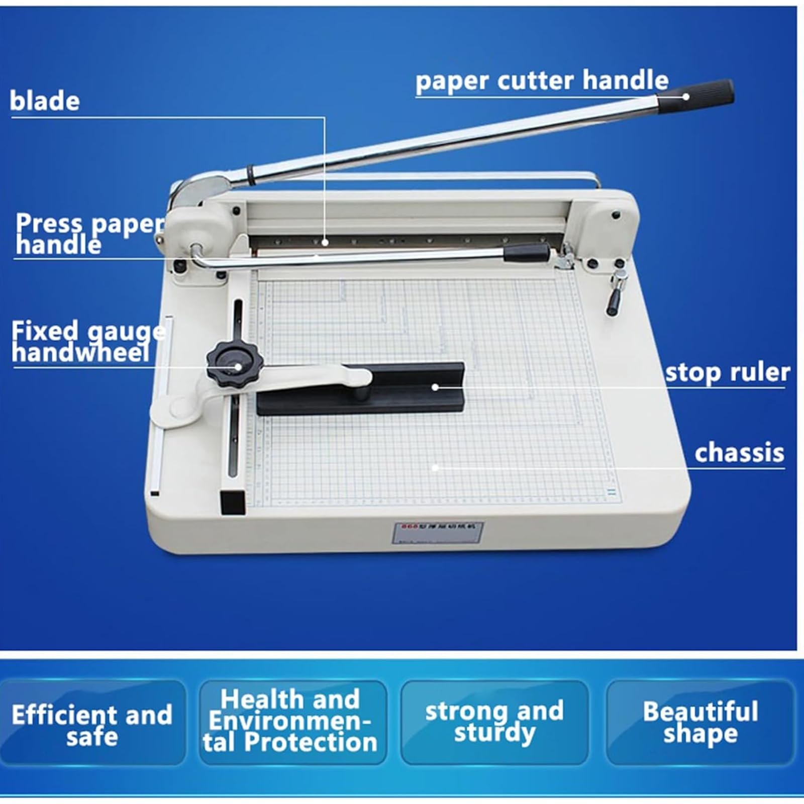 Taglierina a ghigliottina, resistente, A3, 420 mm, capacità 400 fogli, per ufficio e scuola