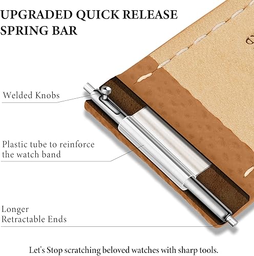 Miniatura 3 de Ritche Correa de reloj de cuero de liberación rápida para hombres y mujeres, correa de reloj de 0.79 pulgadas, 0.78 pulgadas, 0.86 pulgadas,