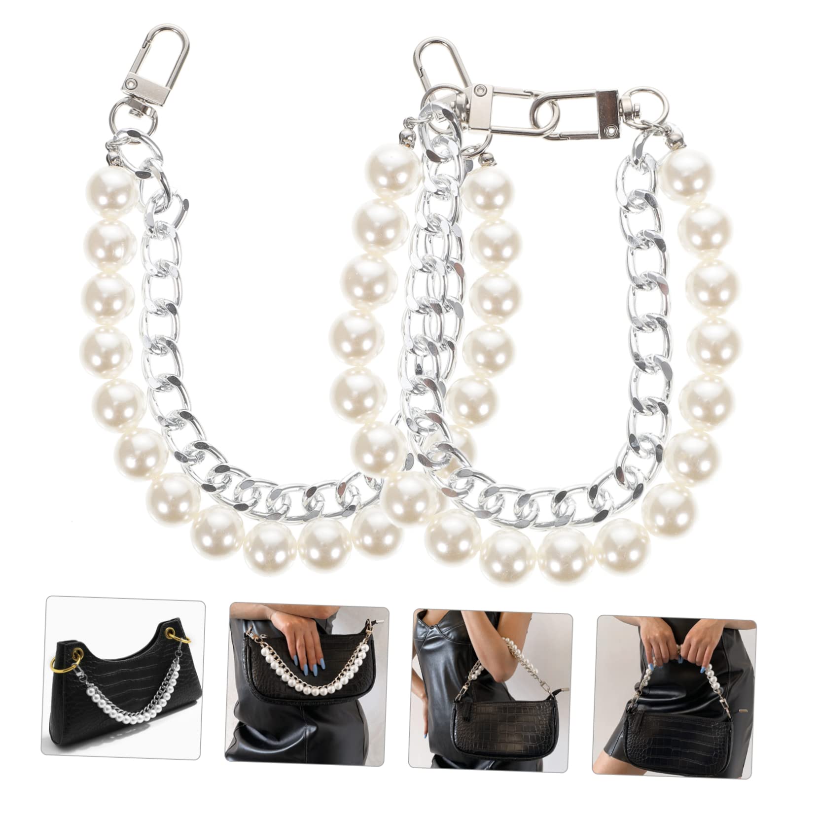 TEHAUX 6piezas Correa De Perlas Para Bolso Cadena Decorativa De Asa De Hombro Para Bolsos Repuesto De Cadena De Moda