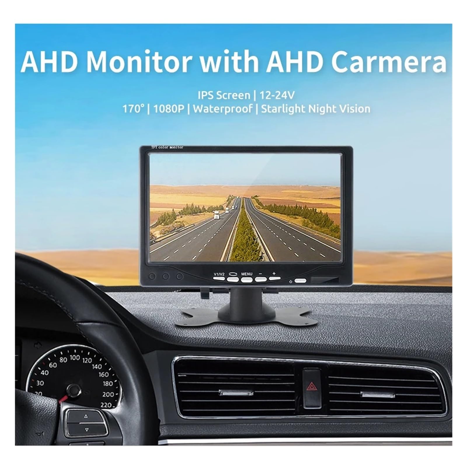 Monitor Samochodowy AHD Z Kamerą Tylną Do Parkowania 1080P Night Vision 24V Tylna Kamera Samochodowa 7 Cali 1024 * 600 Ekran WyraźNy Obraz(700DA-BKHSD-6M)