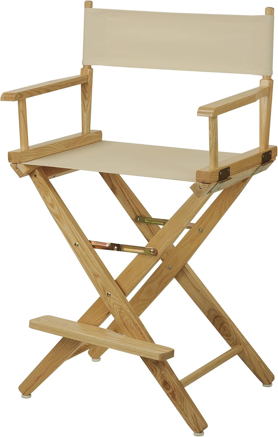 American Trails Extra-Wide Premium Directors Chair 24" H Counter Height Natural Frame Natural Canvas