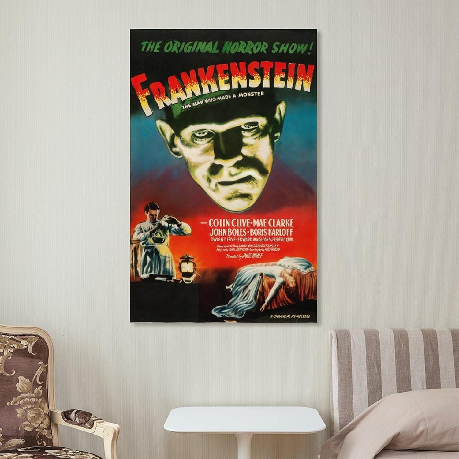 Wall Posters Frankenstein Horror Movie Poster Prints Poster Decorative Painting Canvas Wall Art Living Room Posters Bedroom Painting 24x36inch(60x90cm)
