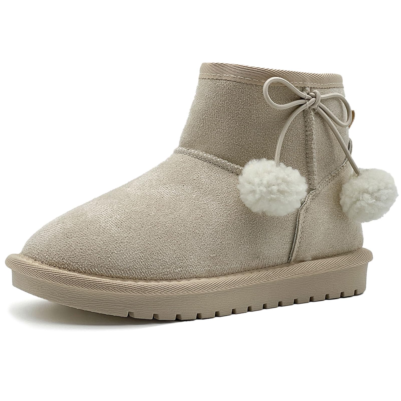 Duovodu Girls Boys Winter Boots Faux Fur Lined Kids Ankle Snow Shoes Fuzzy Warm Classic Little Kid's Mid Boots