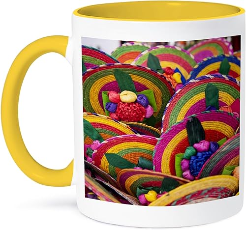 Miniatura 9 de 3dRose Mexico, Cozumel, Woven Fans, Taza de recuerdo mexicana, 11 onzas, azul