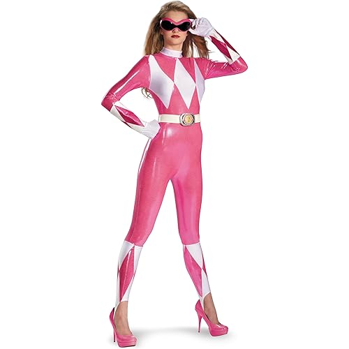 Disguise Costumes Mighty Morphin Power Rangers Pink Ranger Sassy Womens Adult Bodysuit Costume