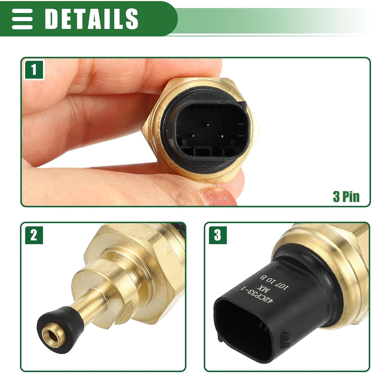 Motoforti Engine Oil Pressure Sensor, Fuel Oil Pressure Sensor Switch Sending Unit, for Nissan Navara Pickup, Metal, No.223655X00A, Gold Tone