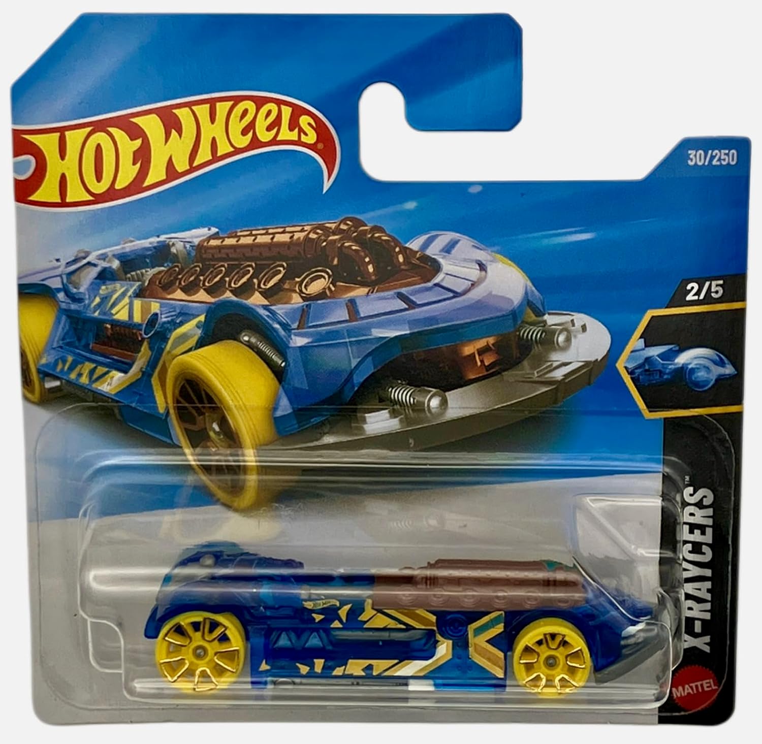 Hot Wheels - X-Steam - X-Raycers 2/5 - JJJ01 - Short Card - Blue - Futuristic Fantasy Racer with Visible Motor - Mattel 2026-1:64