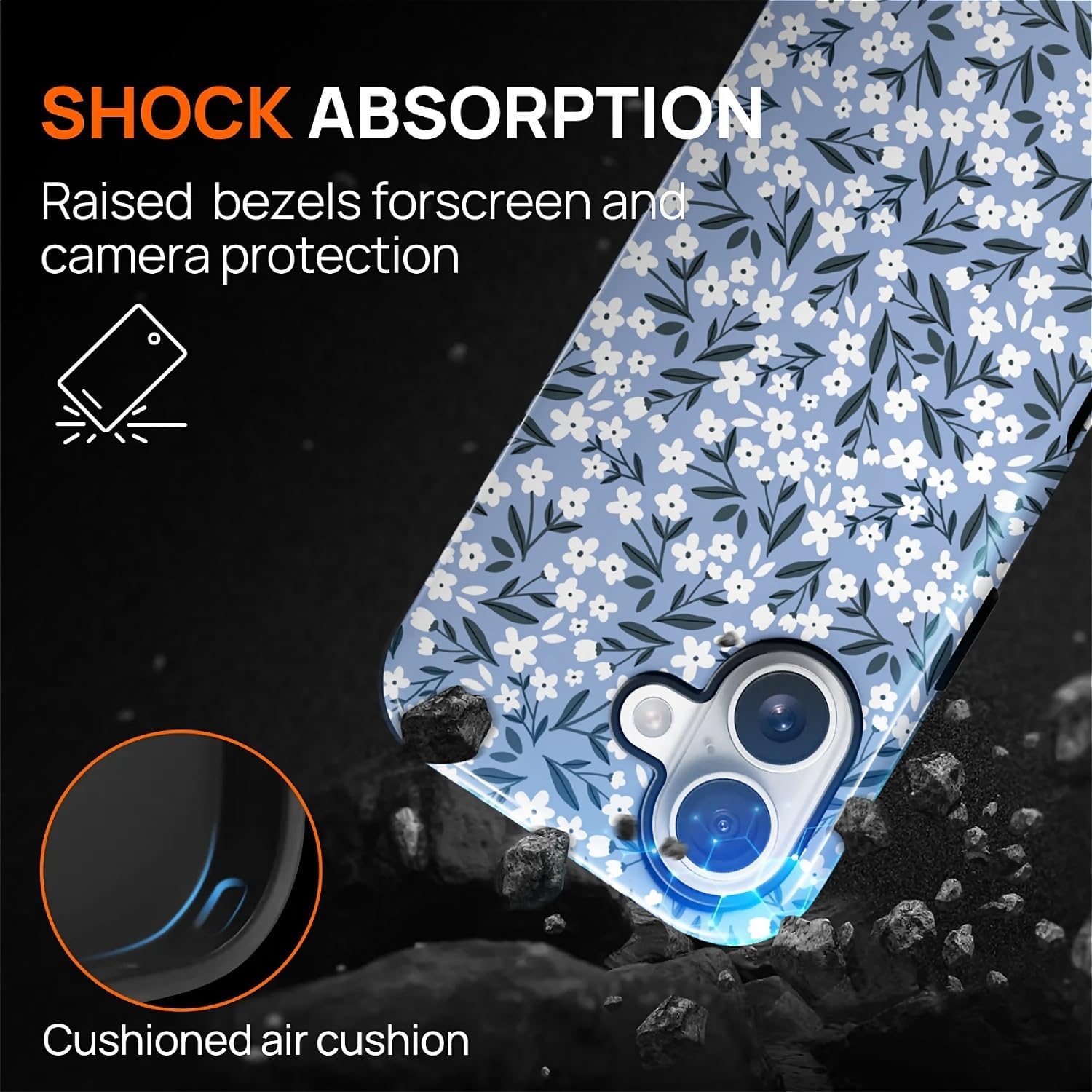 for iPhone 17 Case,Compatible with MagSafe,Dual-Layer Hard Shell + Silicone Cover,Full Body Protection Shockproof Case for iPhone 17-Pretty Spring Floral Cute image 5