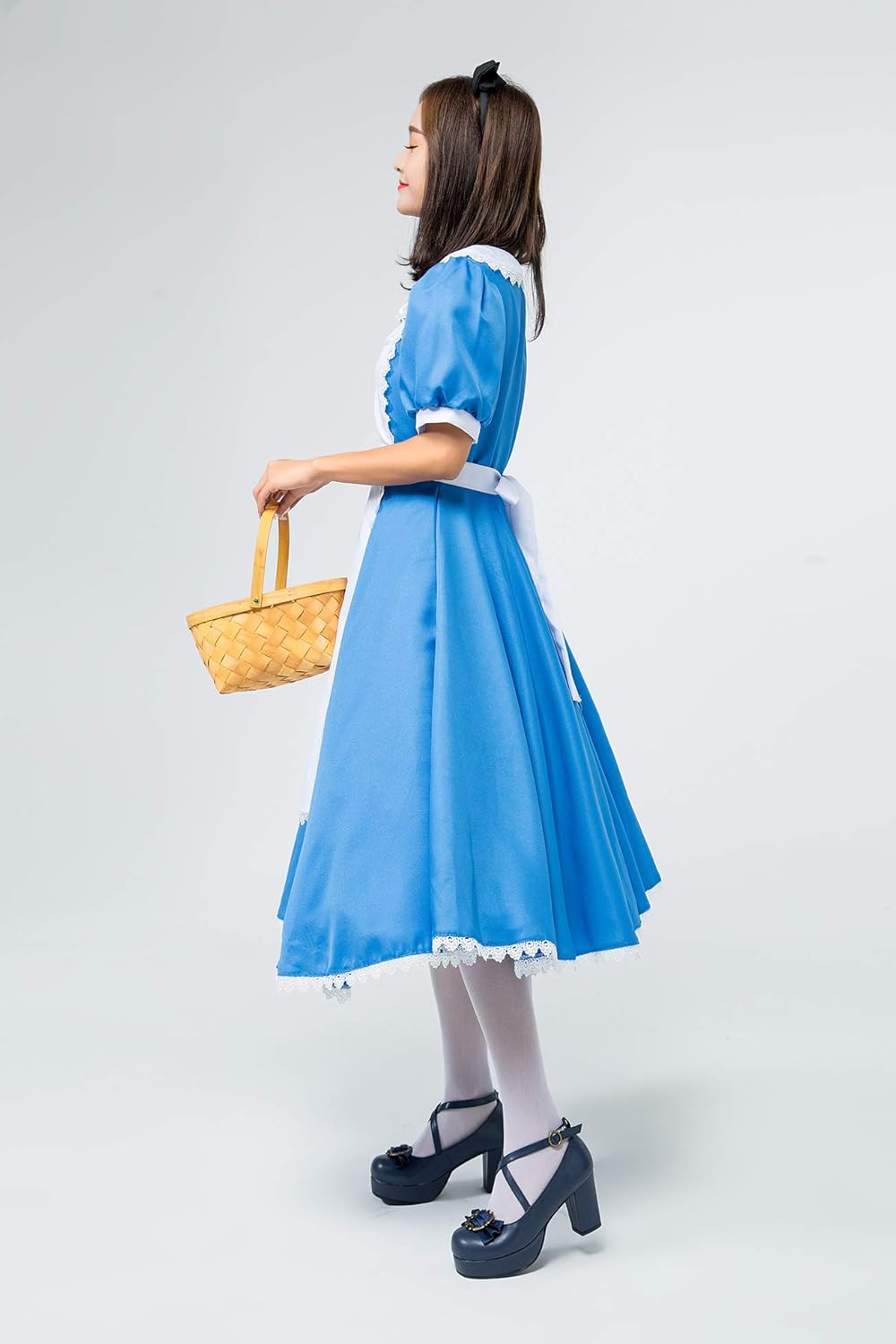 [SUAIARTCOLE] ハロウィン 不思議の国のアリス 風 メイド服 コスプレ 大人用 アリスドレス 仮装 コスチューム 3点セット