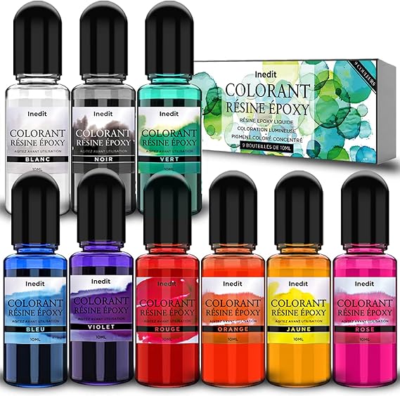 Lot De 12 Encres Alcool Métallisées Pour Résine Époxy Et Art - 5ml Par Flacon - Effet Métallique Et Scintillant