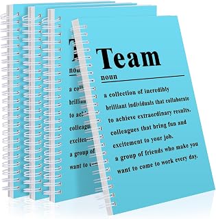 4Pcs Team Gifts Team Definition Spiral Notebook,Team Appreciation Gifts for Employees Journals for writing,Notebook For Work,Team Member Gifts for Colleagues,Employee (4Pcs Team Light Blue)