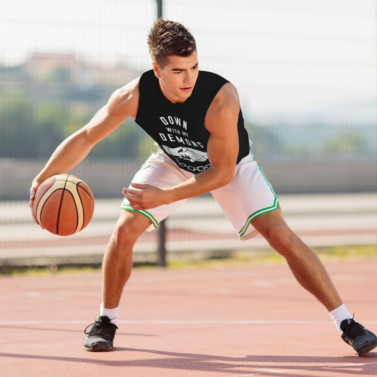 Down with My Demons Men's Basketball Jersey Tank Top Shirt for Men