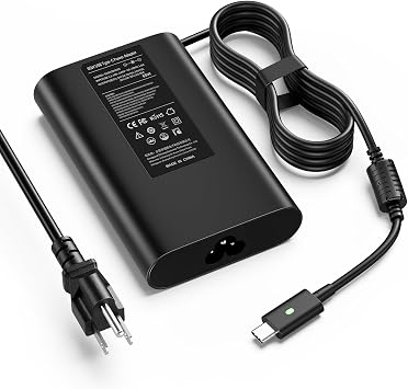 شاحن كمبيوتر محمول USB C بقوة 65 وات متوافق مع Dell Latitude 5420 5520 Series XPS 12 9250 وXPS 13 9350 LA65NM170 2YKOF محول تيار متردد من النوع C للكمبيوتر