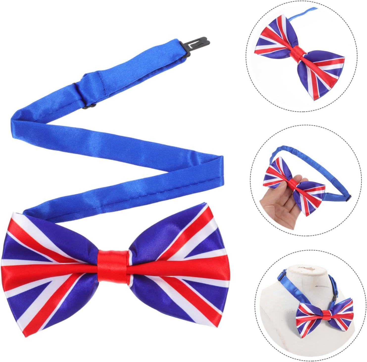 Novelty Uk Flag Bowtie for Men Women Yarn Material Smooth Finish for Formal Events Parties Weddings Everyday Wear present for Father Day