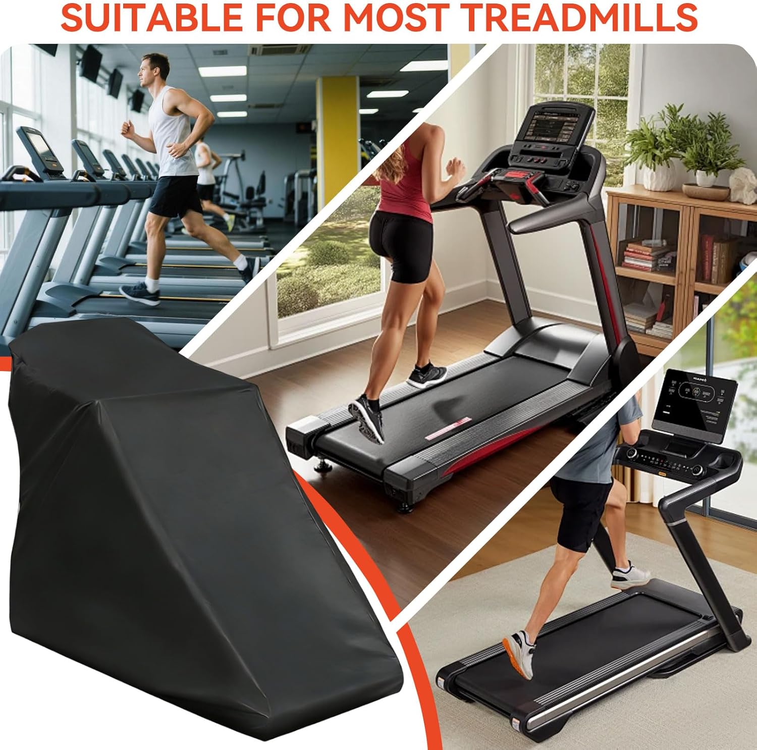 Waterproof Treadmill Cover, Dustproof UV Protection Running Machine Cover, Exercise Workout Equipment Protective with Drawstring and Storage Bag for Home Indoor Outdoor