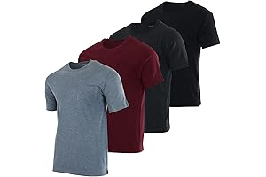 Real Essentials Men's Cotton Performance Pocket Tee Shirts