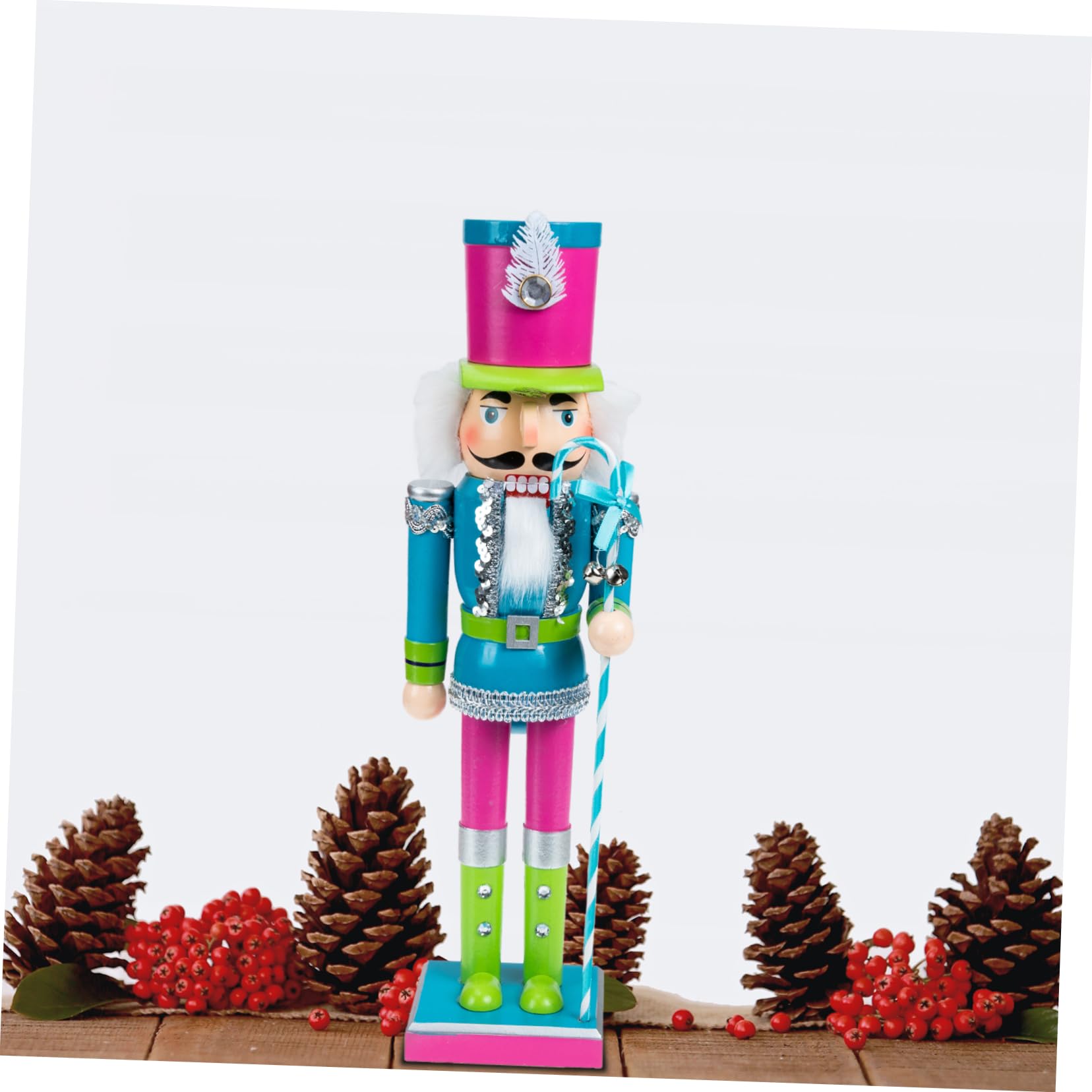 Figurka Świąteczna Hułan Drewna Drewniany Żołnierz Nutcracker Stół Dekoracja Bożonarodzeniowa Imprezę Xmas Ręcznie Wykonany Kolorowy Ornament
